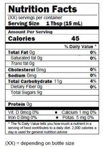Olive Lucy Hot Honey Vinegar Condimento -Nutrition Facts